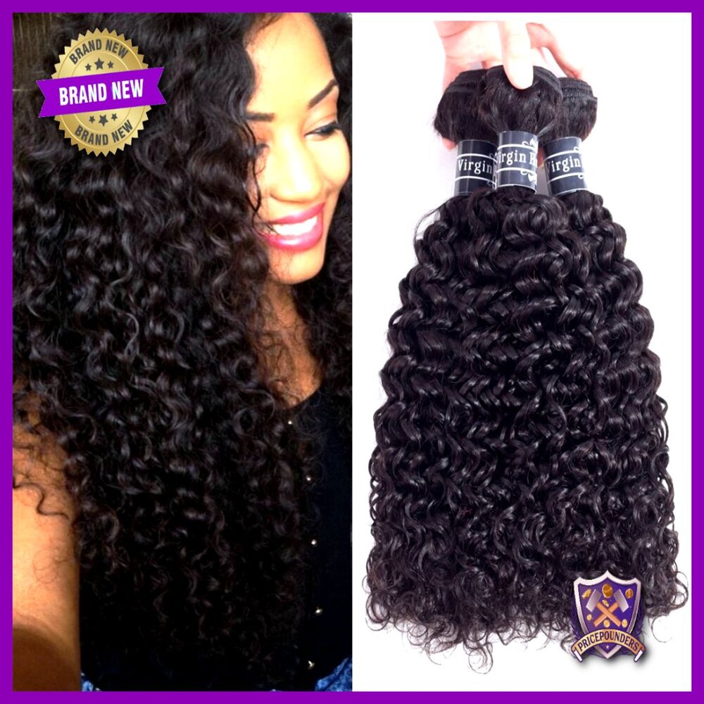 8A Brazilian Curly Virgin Human Hair Weave 3 Bundles 14-18 Inch